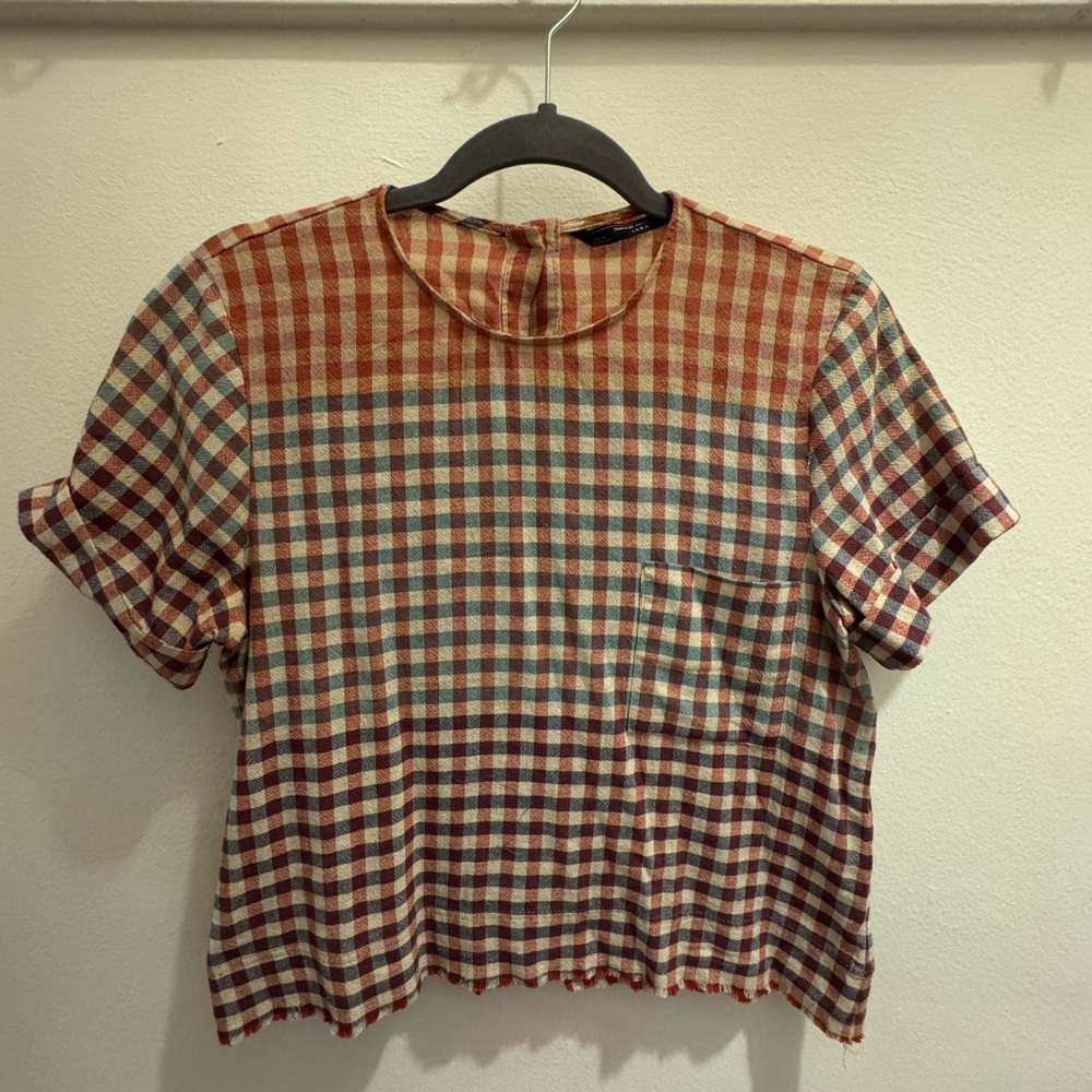 Zara Multicolor Checkered Blouse